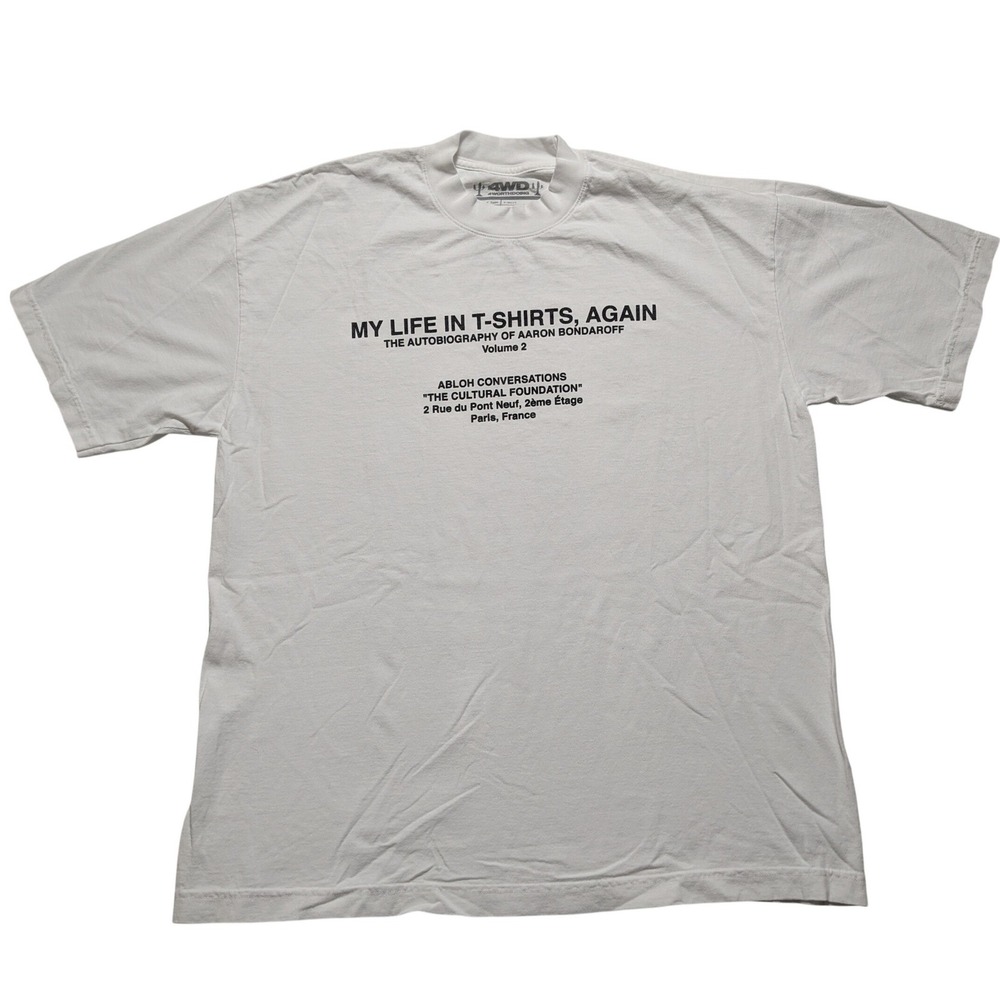 4WD Aaron Bondaroff x Canary Yellow Virgil Abloh Conversations T-Shirt XL Rare